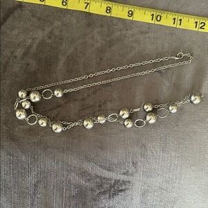 Elegant Silver Toned Beaded Necklace